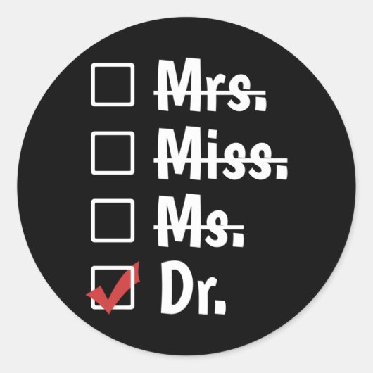 Funny Doctor Afstuderen Honorific Titels List Ronde Sticker (Voorkant)