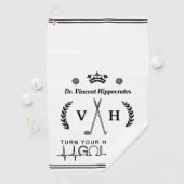 Funny Doctor Arts Gepersonaliseerde naam Monogram Golfhanddoek (Insitu)