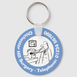 Funny Doctor met Stethoscoop controlebord. Sleutelhanger