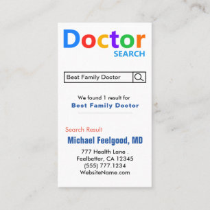Funny Doctor Search Adverteren Visitekaartje