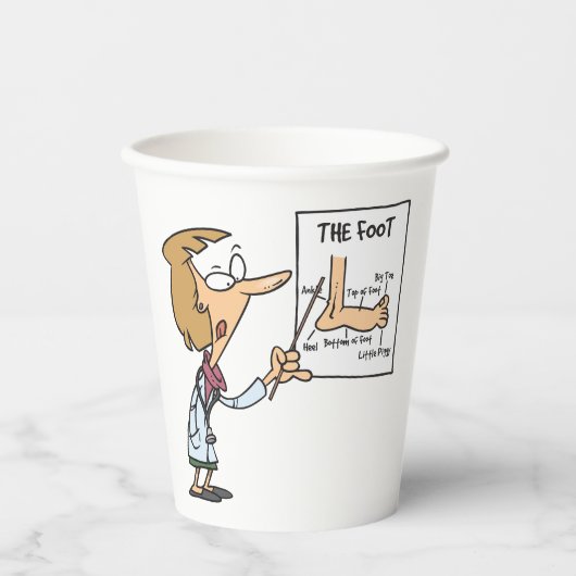 Funny Doctor Teaching Foot Anatomy Papieren Bekers (Voorkant)