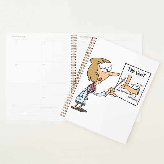 Funny Doctor Teaching Foot Anatomy Planner (Display)