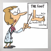 Funny Doctor Teaching Foot Anatomy Poster (Voorkant)
