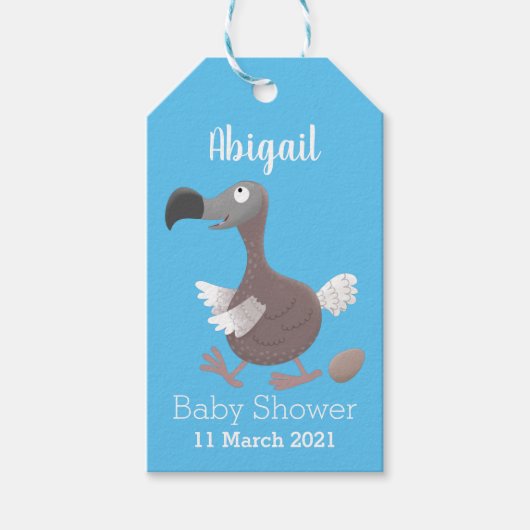 Funny dodo bird cartoon illustratie cadeaulabel (Voorkant)
