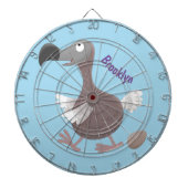 Funny dodo bird cartoon illustratie dartbord (Voorkant)