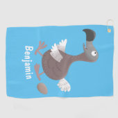 Funny dodo bird cartoon illustratie golfhanddoek (Horizontaal)