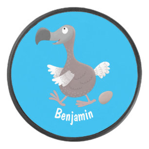 Funny dodo bird cartoon illustratie hockey puck