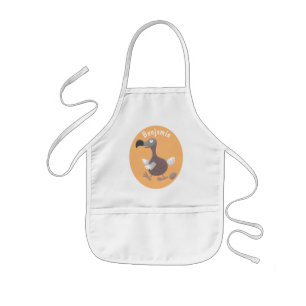 Funny dodo bird cartoon illustratie kinder schort