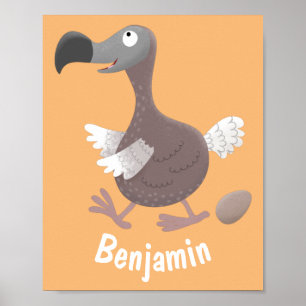 Funny dodo bird cartoon illustratie poster