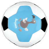 Funny dodo bird cartoon illustratie voetbal (Gedraaid)
