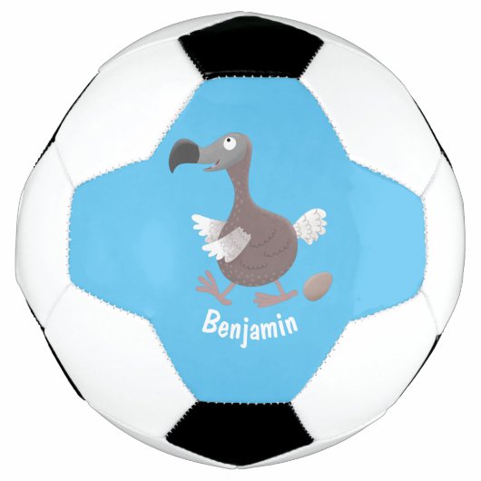 Funny dodo bird cartoon illustratie voetbal (Voorkant)