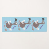 Funny dodo bird cartoon illustratie yogamat (Achterkant (horizontaal))