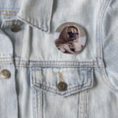 Funny Dog aangepaste tekstknop Ronde Button 5,7 Cm (In situ)
