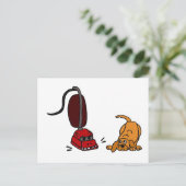 Funny Dog Afraid of Vacuum Cleaner Briefkaart (Staand voorkant)