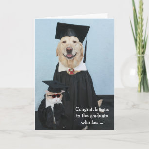 Funny Dog Afstuderen Kaart