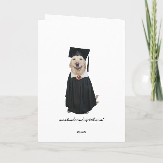 Funny Dog Afstuderen Kaart (Achterkant)