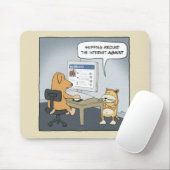 Funny dog and cat mousepad: Rond Muismat (Met muis)