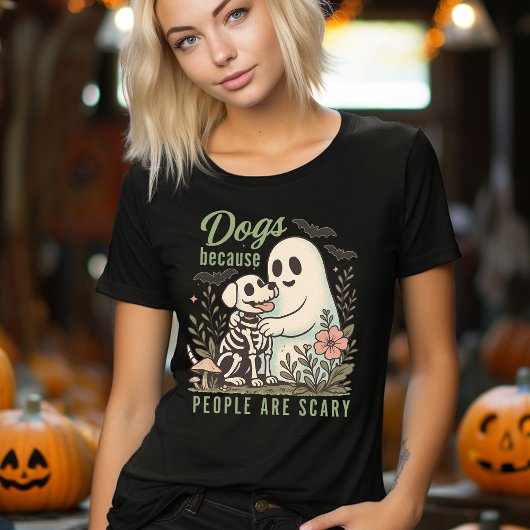 Funny Dog and Ghost Halloween  Tri-Blend Shirt