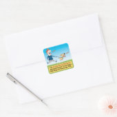 Funny Dog and Man Chasing Bacon Vierkante Sticker (Envelop)
