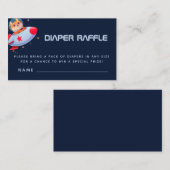 Funny Dog Astronaut Rocket Space Diaper Raffle Informatiekaartje (Voorkant / Achterkant)