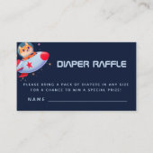 Funny Dog Astronaut Rocket Space Diaper Raffle Informatiekaartje (Voorkant)