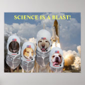 Funny Dog Astronauts Science Poster (Voorkant)