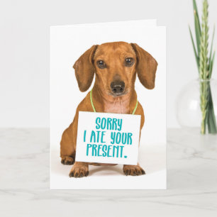 Funny Dog Ate Birthday Cadeau Wenskaart Kaart
