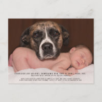 Funny Dog Baby Foto geboorteaankondiging