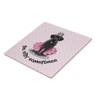 Funny Dog Ballet Princess Black Lab Retriever Tegeltje