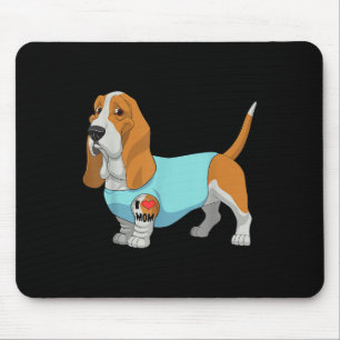 Funny Dog Beagle I Love Mom Tattoo Gift Muismat