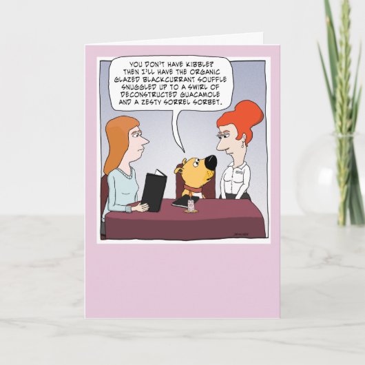 Funny Dog bestelt Fancy feestdag Kaart (Voorkant)