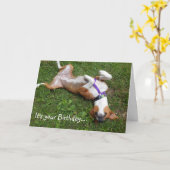 Funny Dog Birthday Card Kaart (Gele Bloem)