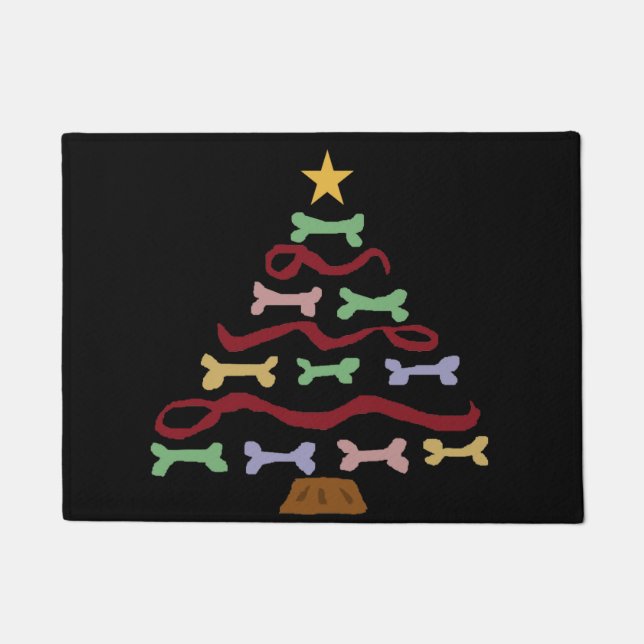 Funny Dog Biscuit-kerstboomkunst Deurmat (Voorkant)