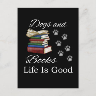 Funny Dog Book Life Is Good Pet Lover Book Reader Briefkaart