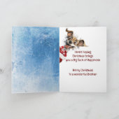 Funny Dog Brother kleindochter Kinder kerst Kaart (Binnen)