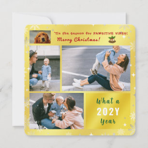 Funny Dog Cat 4 foto's Collage Schattige Elegant G Feestdagenkaart