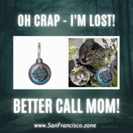 Funny Dog Cat Humor Gepersonaliseerde details & QR Huisdierpenning