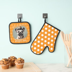 Funny Dog Cheese Inspector Ovenwant & Pannenlap Set