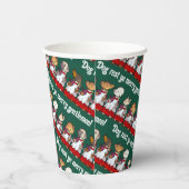 Funny Dog Choir Singing Xmas Carol Pug Pun Cartoon Papieren Bekers (Rechts)