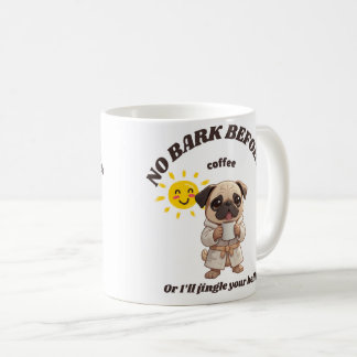 Funny Dog Christmas Mug – No Bark Before Coffe Koffiemok