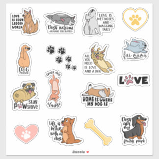 Funny Dog citeert Stickers