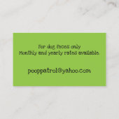 Funny Dog Clean Up Carte de visite (Dos)