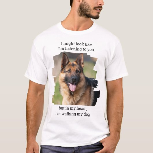 Funny Dog Dad Persoonlijke foto van Pet T-shirt (Voorkant)