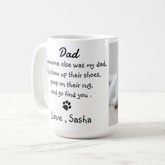 Funny Dog Dad Vaderdag - Verjaardagshond Humor Koffiemok (Voorkant links)