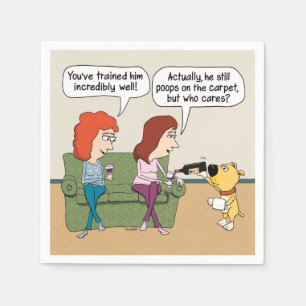 Funny Dog die Wine giet als hij niet poopt Servet