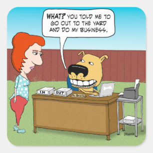 Funny Dog doet zijn werk Vierkante Sticker