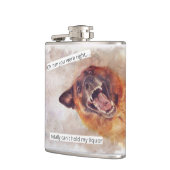 Funny dog drink kolf heupfles (Links)