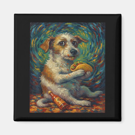 Funny Dog Eating Taco Graphic Art Design  Magneet (Voorkant)