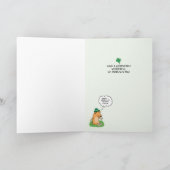 Funny Dog en Cat Clover St. Patrick's Day Kaart (Binnen)