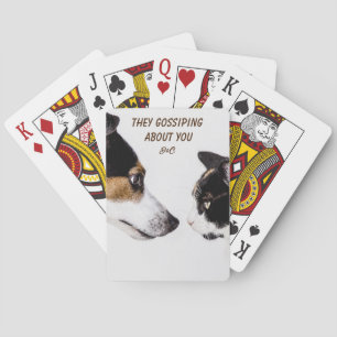 Funny Dog en Cat Conversation Pokerkaarten